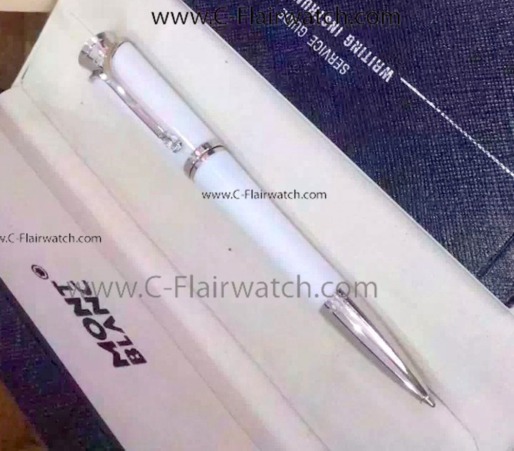 Fake Montblanc Princesse Monaco Ballpoint Pen White Resin